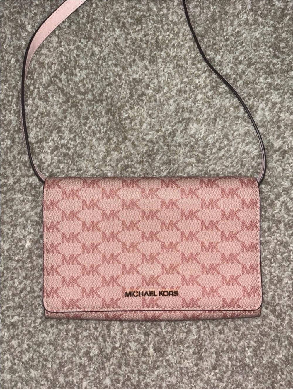 Michael Kors Blush Pink MK Monogram Crossbody